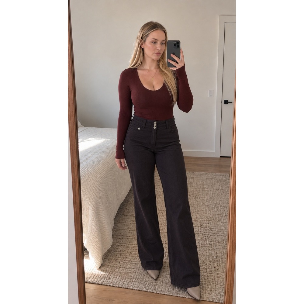 Banana Republic Womens Jackson Dress Pants 12R Brown Linen Blend Career Coastal